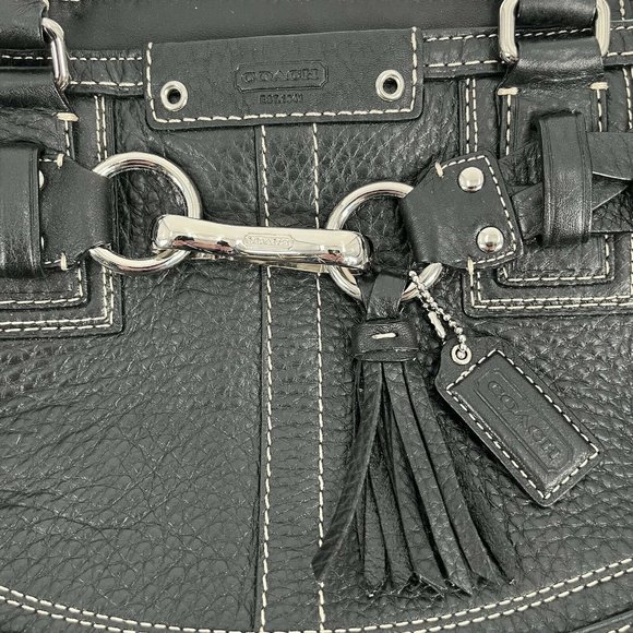 Coach Black Pebbled Leather Hampton Purse Bag F13084 - Picture 2 of 5